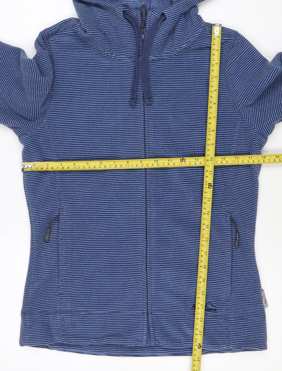 Peter Storm Women's Blue Stripe Size 12 Hooded Full Zip Fleece Jacket