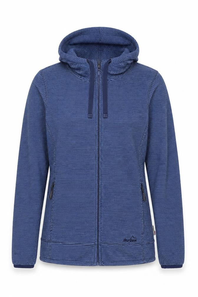 Peter Storm Women's Blue Stripe Size 12 Hooded Full Zip Fleece Jacket