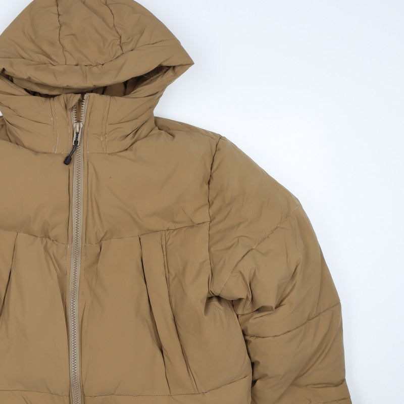 ASOS DESIGN Women’s Brown XL Hooded Puffer Jacket Zip