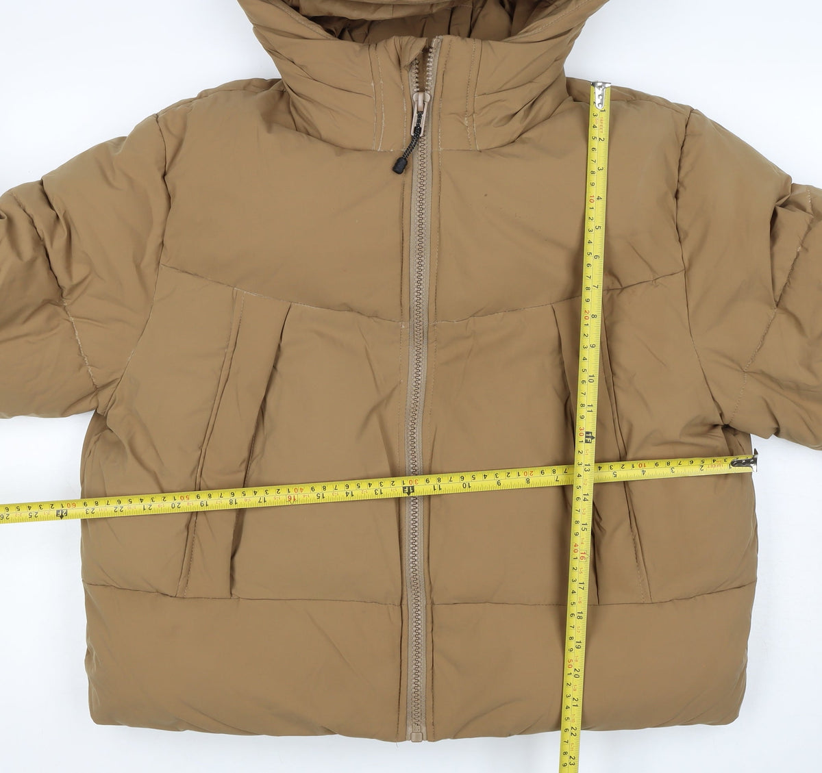 ASOS DESIGN Women’s Brown XL Hooded Puffer Jacket Zip