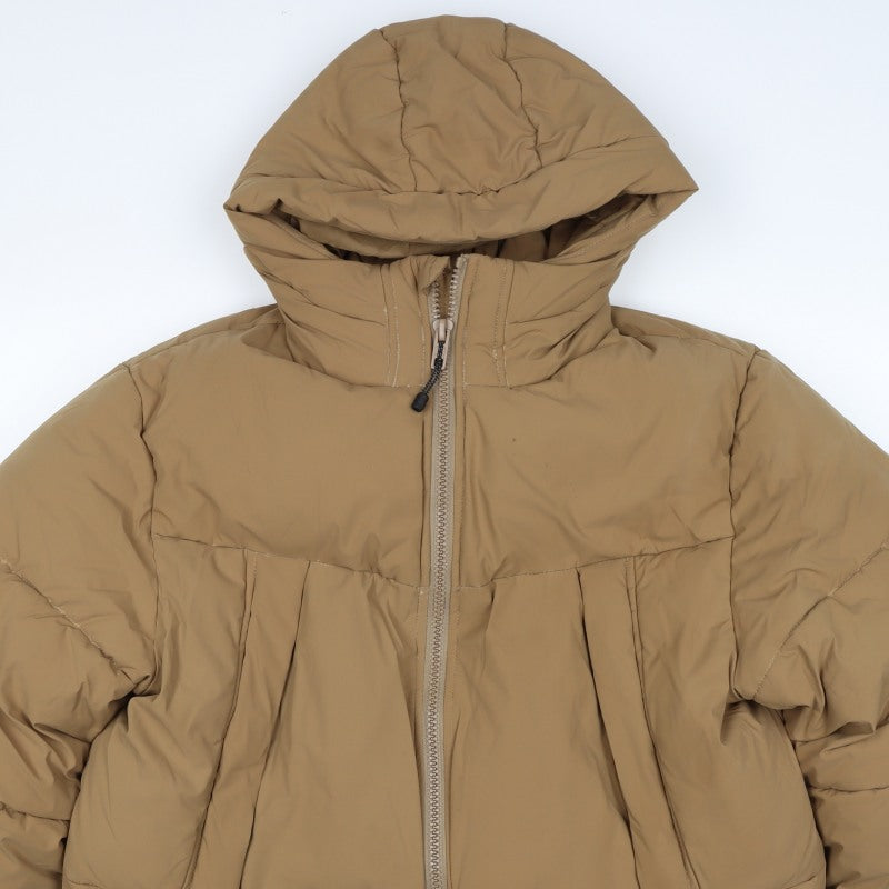 ASOS DESIGN Women’s Brown XL Hooded Puffer Jacket Zip