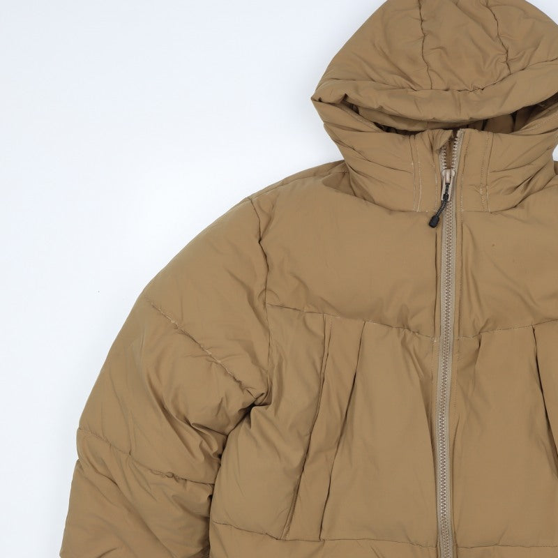 ASOS DESIGN Women’s Brown XL Hooded Puffer Jacket Zip