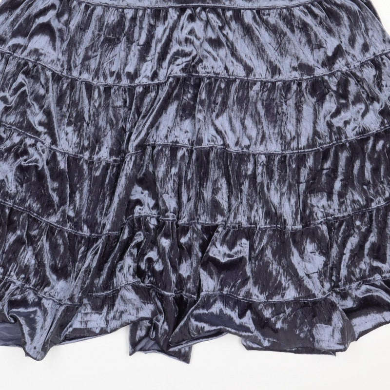 Garage Women Grey Velvet Tiered Peasant Skirt Size M