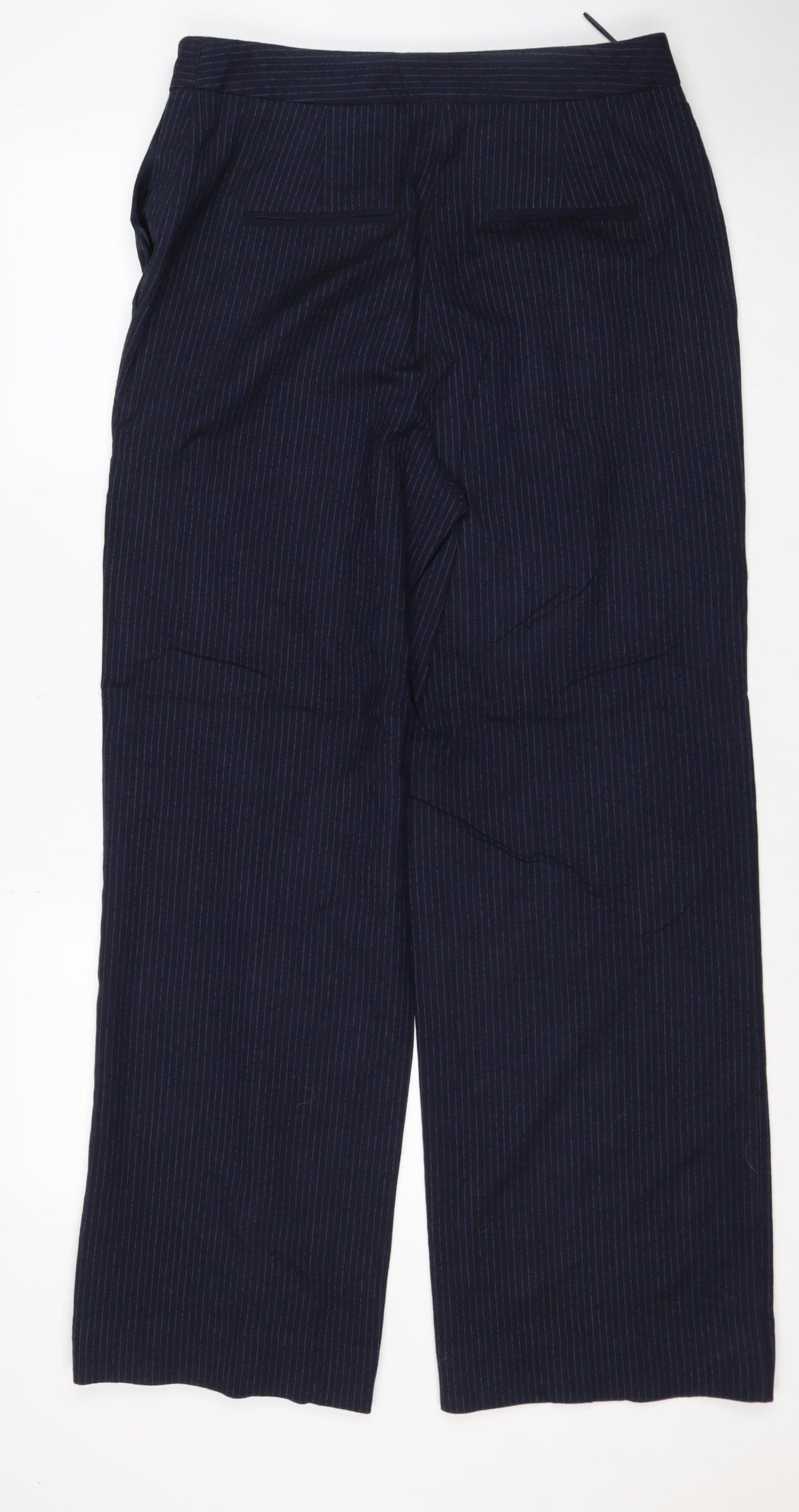 Jaeger Women’s Blue Pinstripe Straight Leg Dress Trousers UK 12