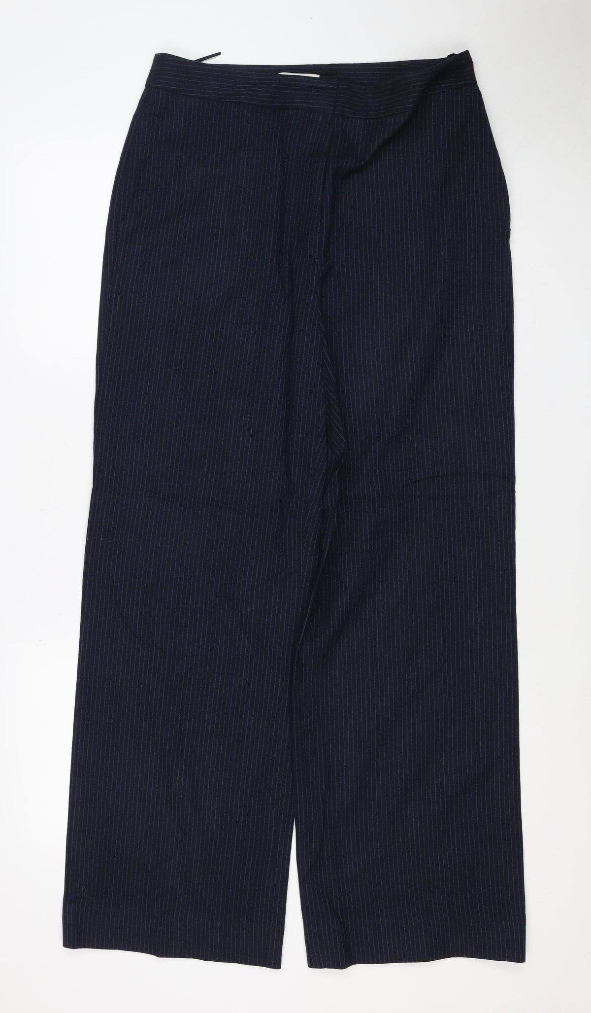 Jaeger Women’s Blue Pinstripe Straight Leg Dress Trousers UK 12