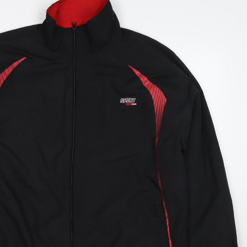 Allsportmen Men’s Black Red L Sport Hitech Full Zip Windbreaker Jacket