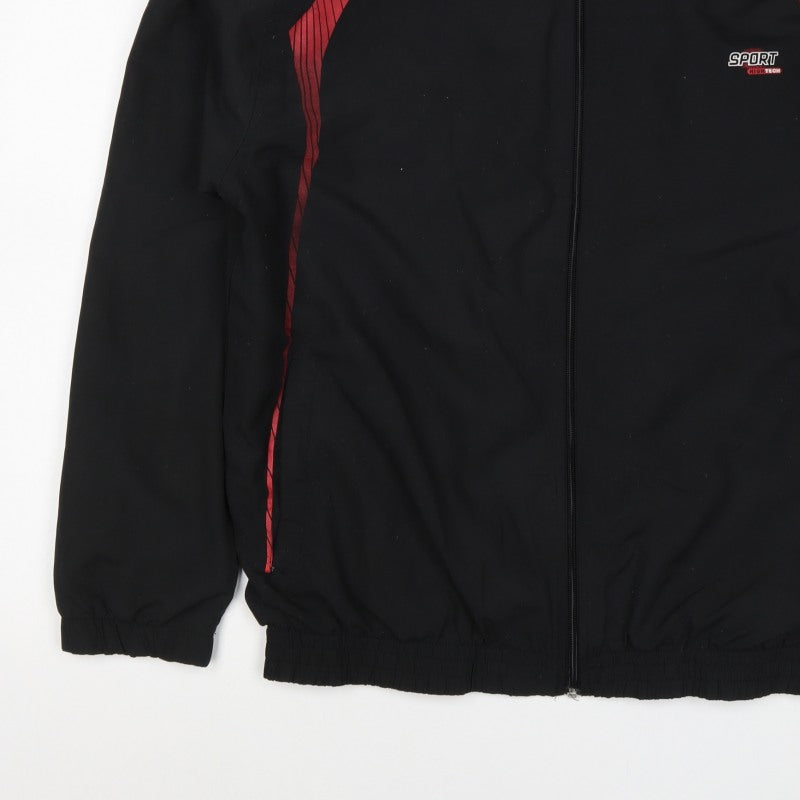 Allsportmen Men’s Black Red L Sport Hitech Full Zip Windbreaker Jacket