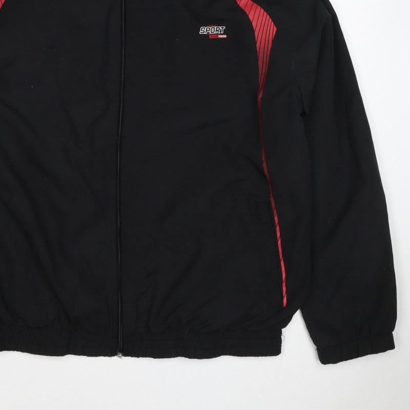 Allsportmen Men’s Black Red L Sport Hitech Full Zip Windbreaker Jacket