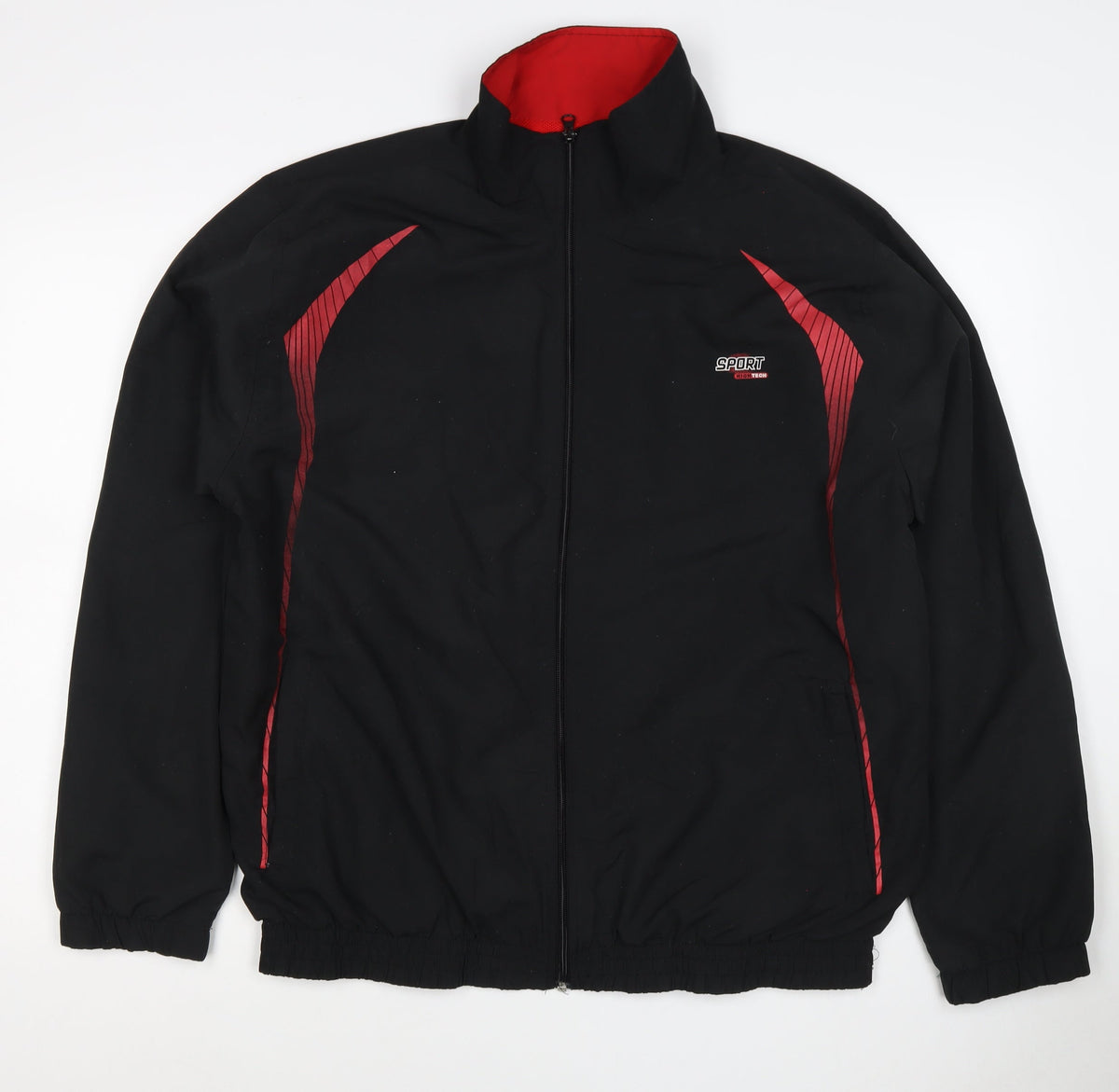 Allsportmen Men’s Black Red L Sport Hitech Full Zip Windbreaker Jacket