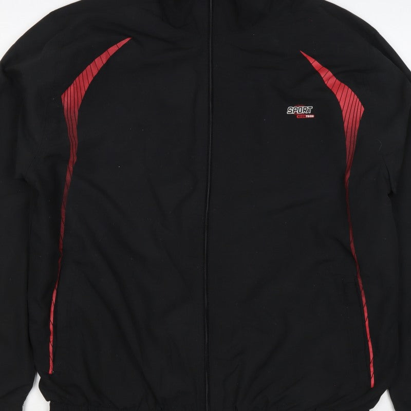 Allsportmen Men’s Black Red L Sport Hitech Full Zip Windbreaker Jacket