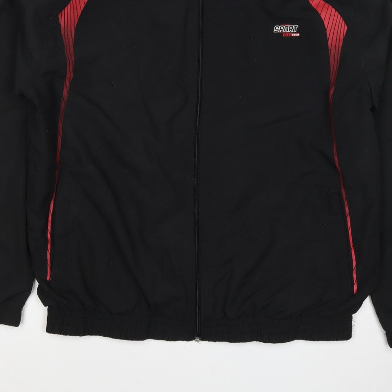 Allsportmen Men’s Black Red L Sport Hitech Full Zip Windbreaker Jacket