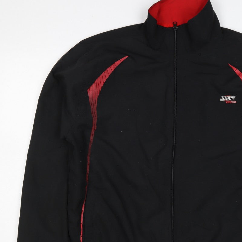 Allsportmen Men’s Black Red L Sport Hitech Full Zip Windbreaker Jacket