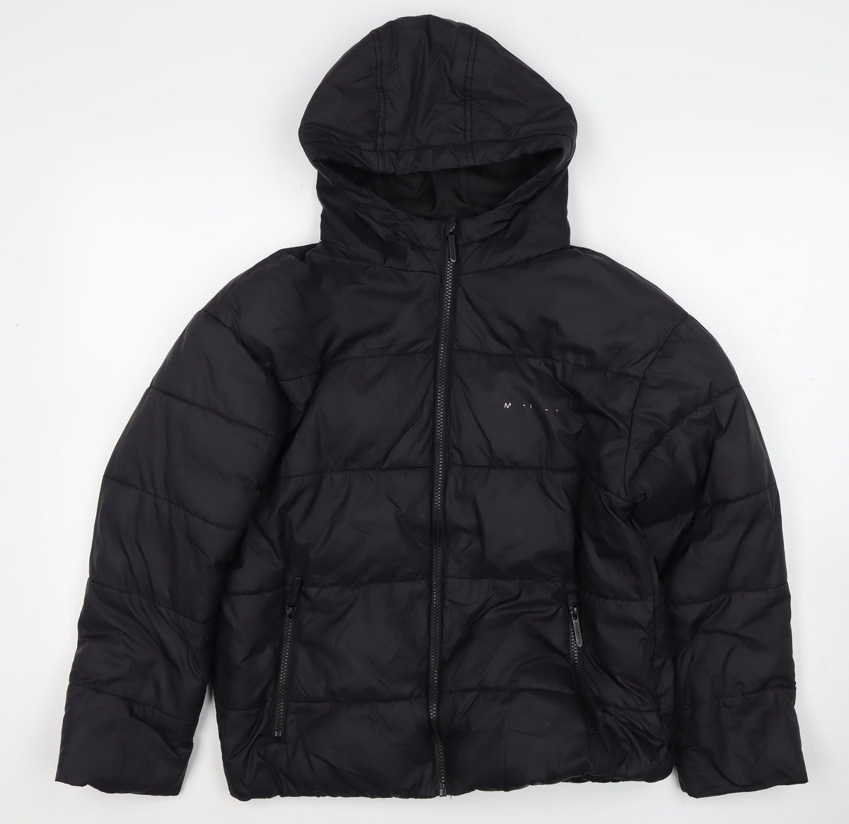 McKenzie Girls Black 12-13 Years Hooded Puffer Jacket Zip Winter