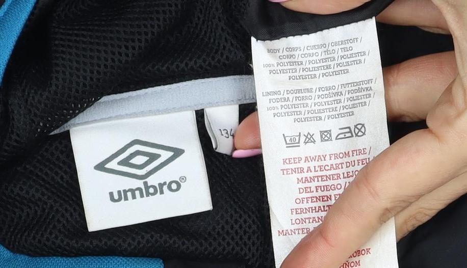 Umbro Boys Black Blue 8-9 Years Hooded Full Zip Track Jacket