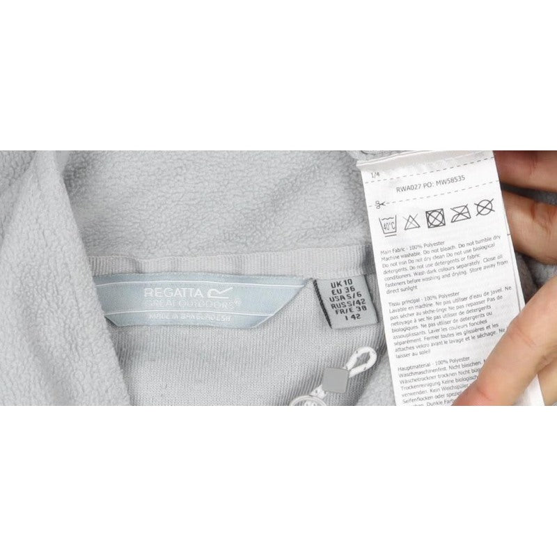 Regatta Women’s Grey UK 10 1/4 Zip Fleece Pullover Hiking Sweatshirt
