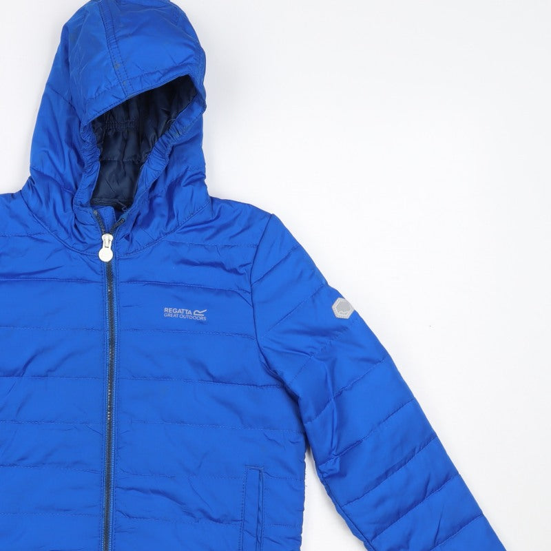 Regatta Boys Blue 9-10 Years Hooded Puffer Jacket Quilted Winter Coat