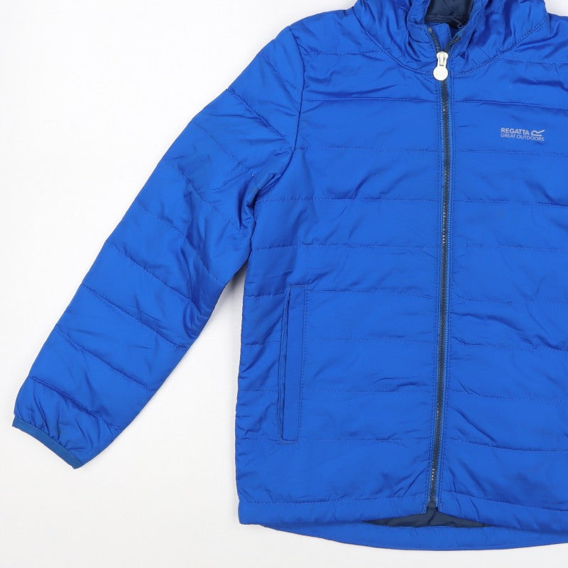 Regatta Boys Blue 9-10 Years Hooded Puffer Jacket Quilted Winter Coat