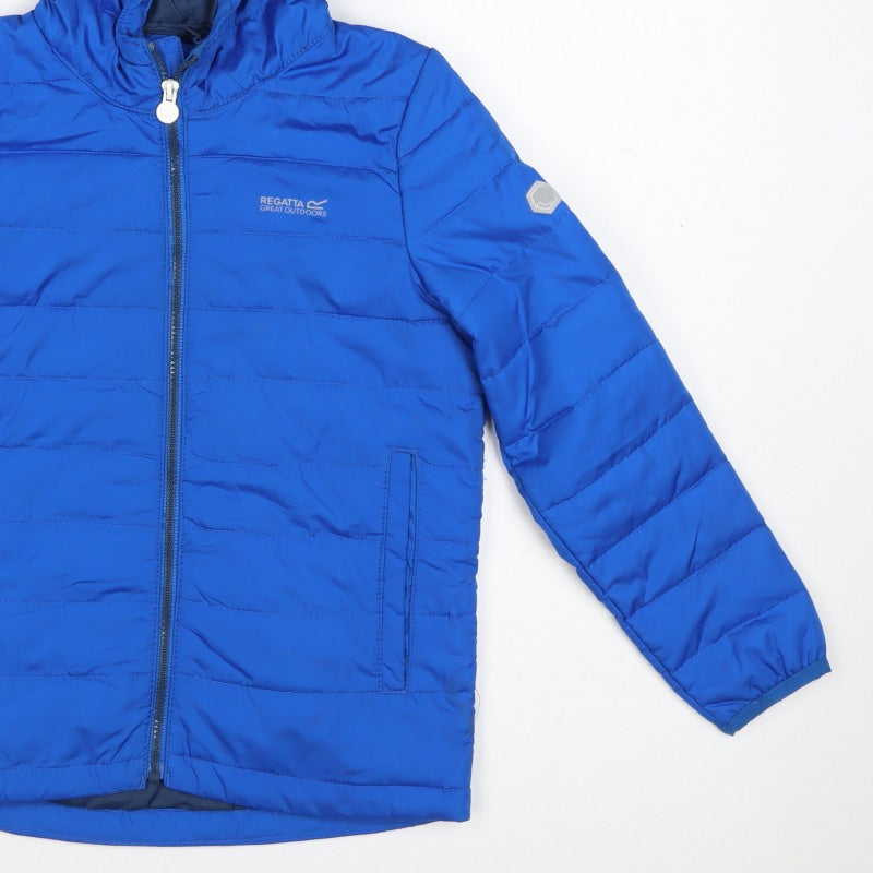 Regatta Boys Blue 9-10 Years Hooded Puffer Jacket Quilted Winter Coat