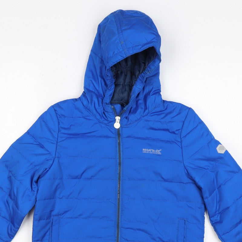 Regatta Boys Blue 9-10 Years Hooded Puffer Jacket Quilted Winter Coat