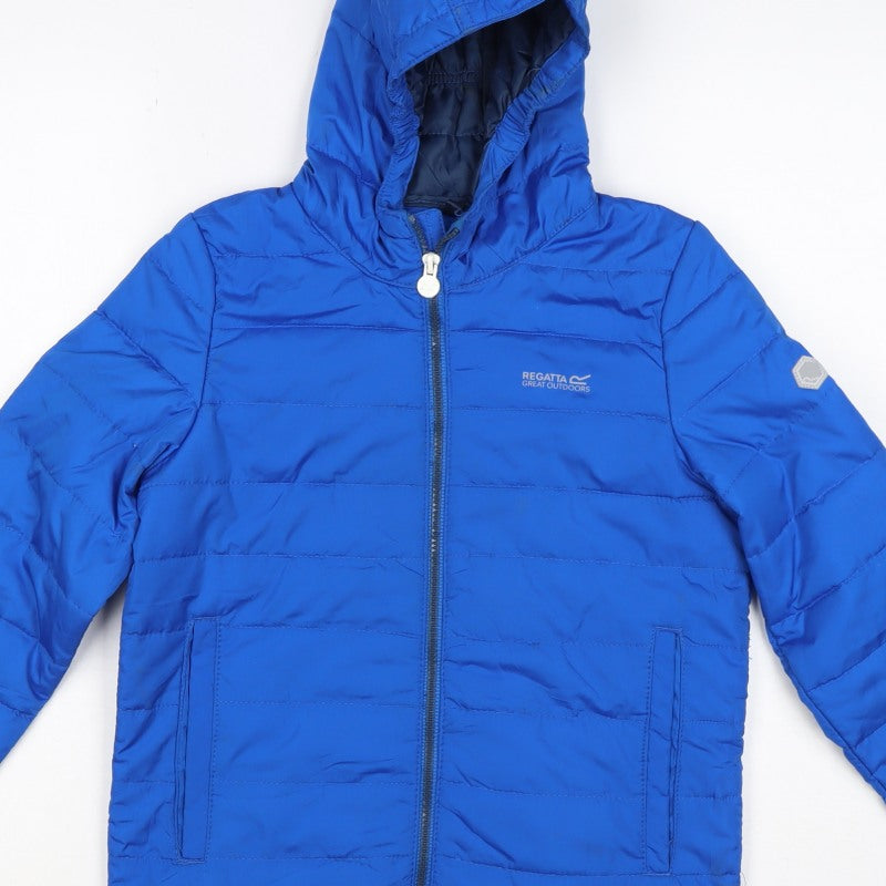 Regatta Boys Blue 9-10 Years Hooded Puffer Jacket Quilted Winter Coat