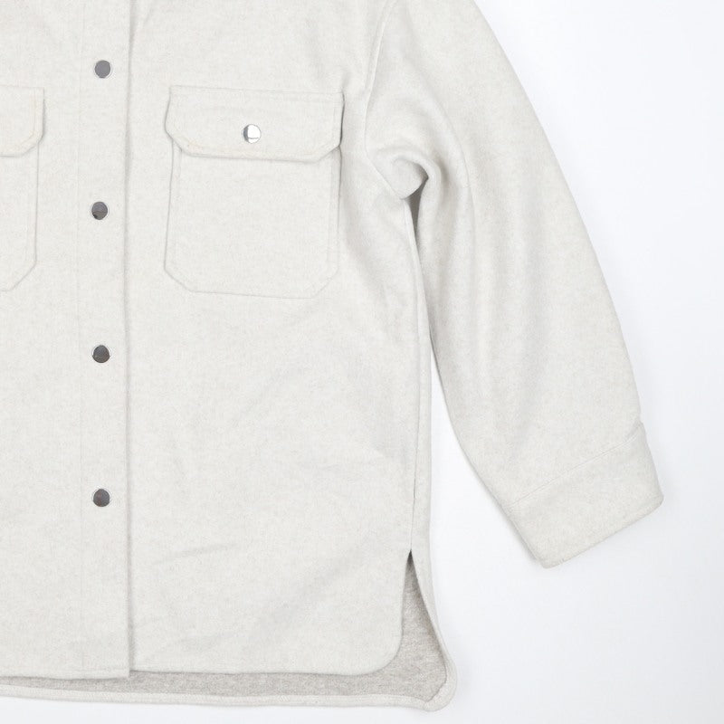 Zara Women Ivory S Fleece Shacket Snap Button Pocket Jacket