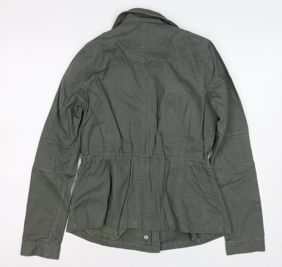 New Look Women’s Green UK 10 Military Cotton Studded Jacket