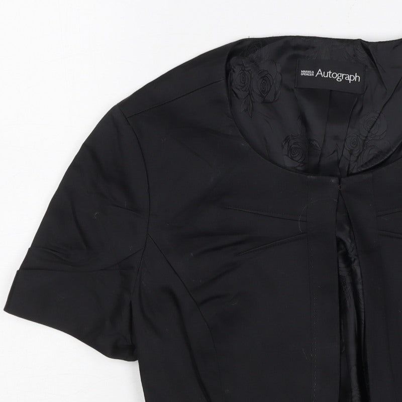 Marks & Spencer Autograph Women Black UK 8 Short Sleeve Suit Jacket