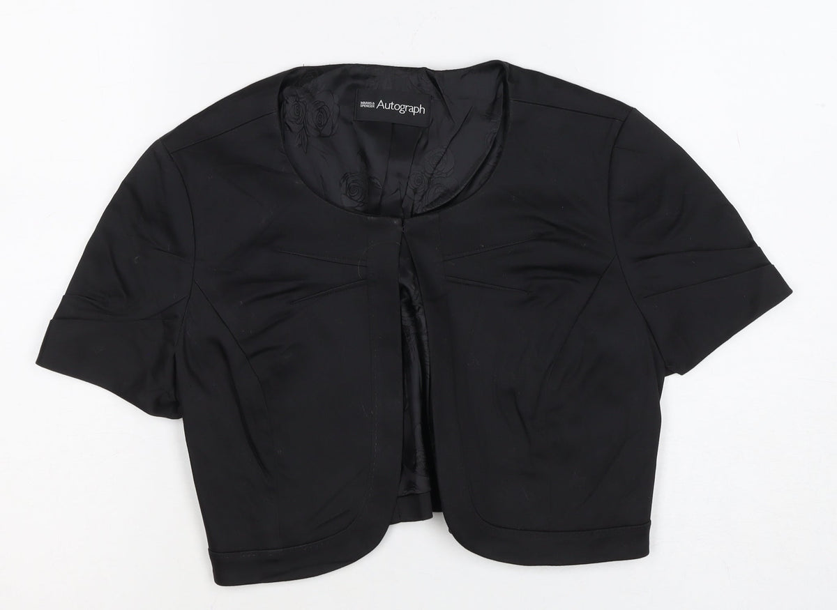 Marks & Spencer Autograph Women Black UK 8 Short Sleeve Suit Jacket