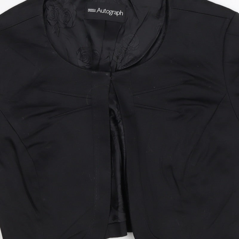 Marks & Spencer Autograph Women Black UK 8 Short Sleeve Suit Jacket
