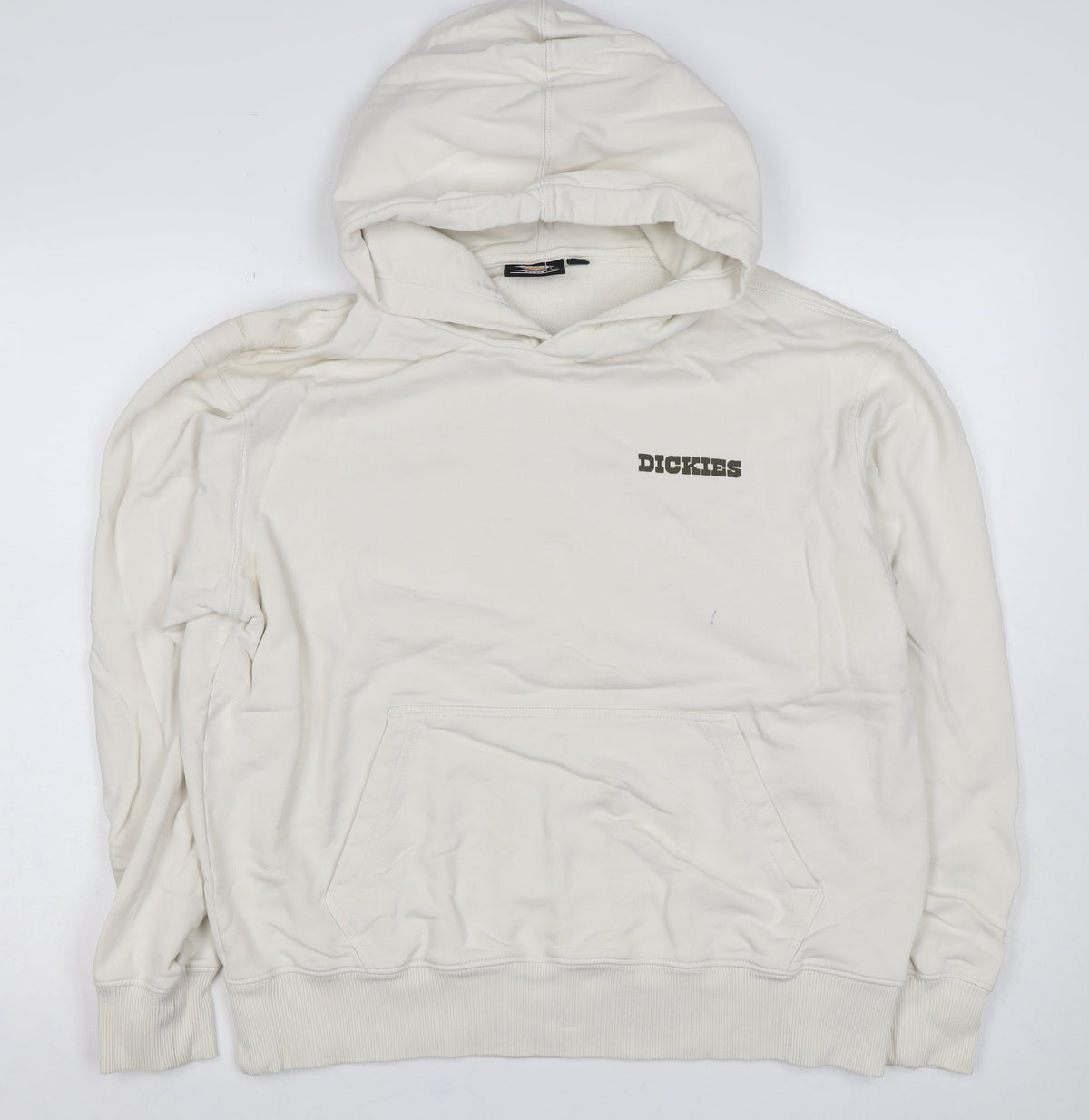 Dickies Men's Ivory L Pullover Hoodie Graphic Mountain Logo
