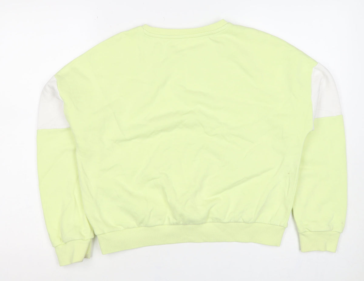 M&S Girls Green White Colourblock Pullover Sweatshirt 13-14 Years