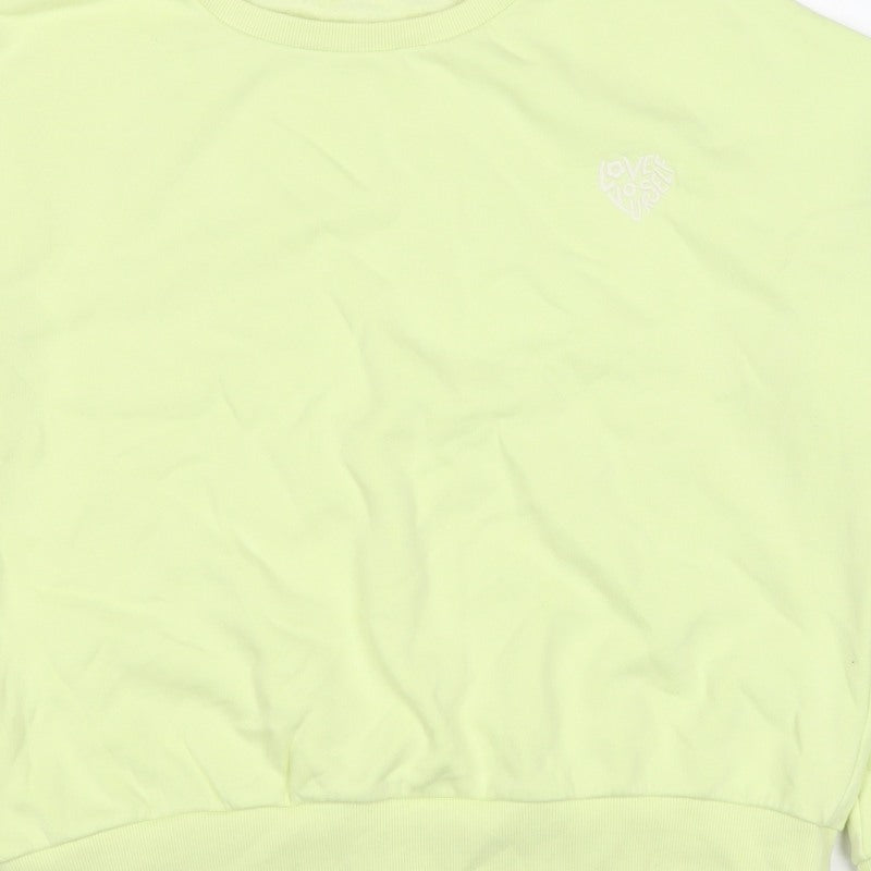 M&S Girls Green White Colourblock Pullover Sweatshirt 13-14 Years