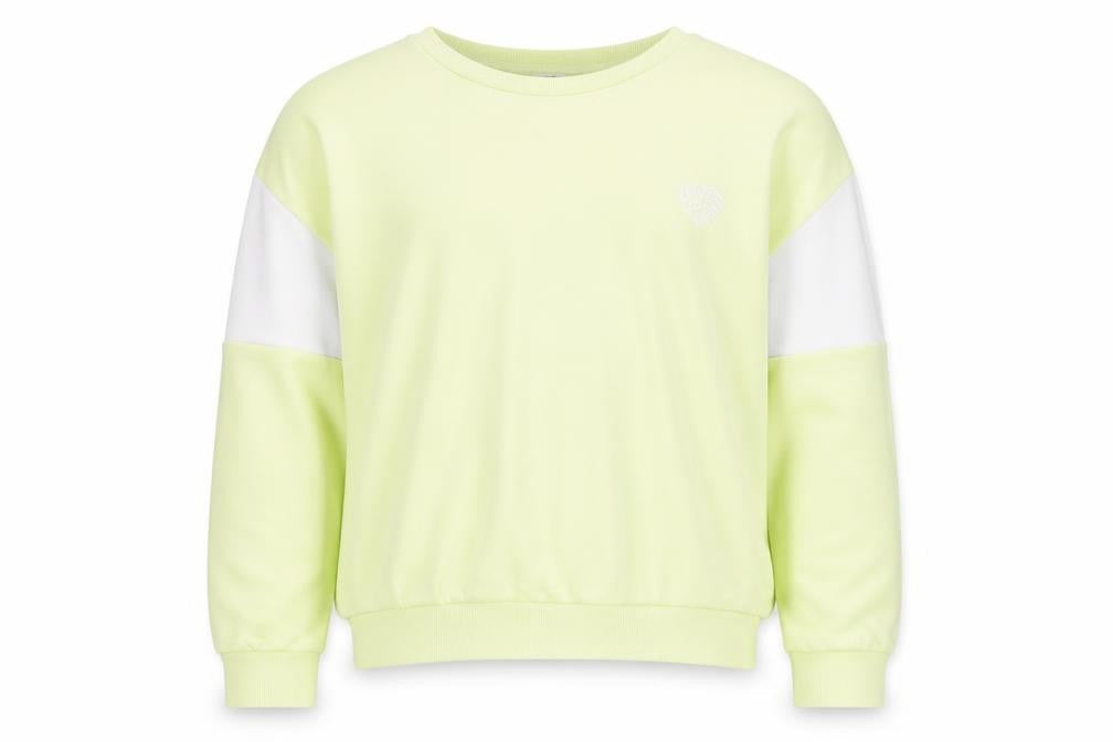 M&S Girls Green White Colourblock Pullover Sweatshirt 13-14 Years