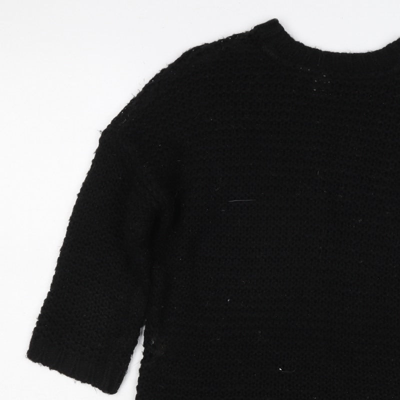 Twik Women’s Black XS Chunky Knit Crew Neck Oversized Jumper