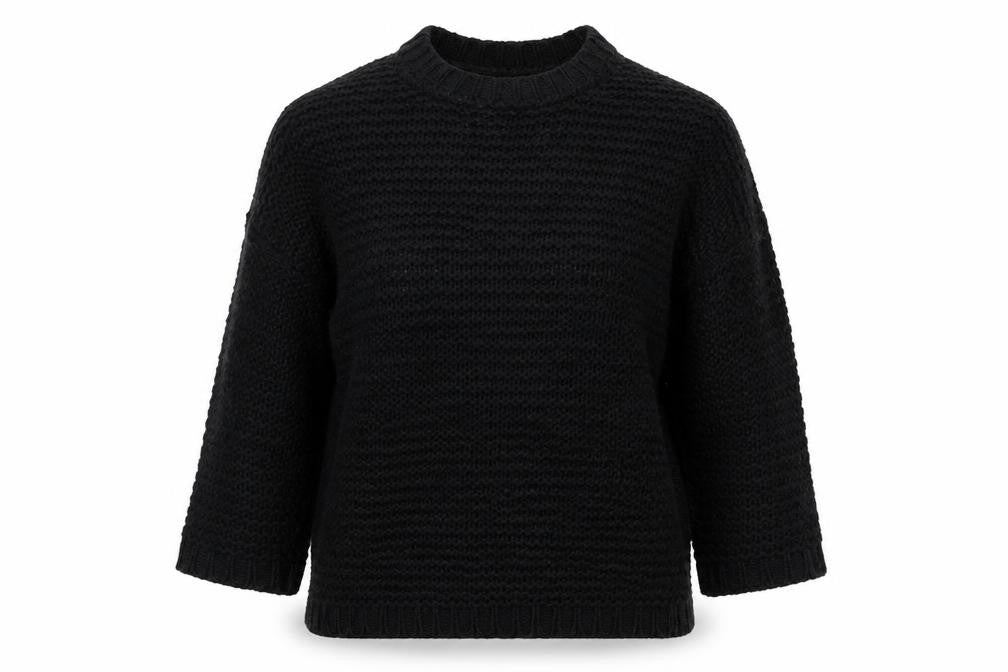 Twik Women’s Black XS Chunky Knit Crew Neck Oversized Jumper