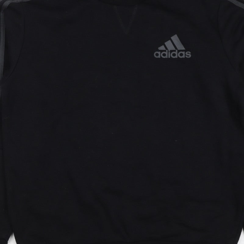 Adidas Men’s Black M Crew Neck Pullover Sweatshirt Reflective 3 Stripe
