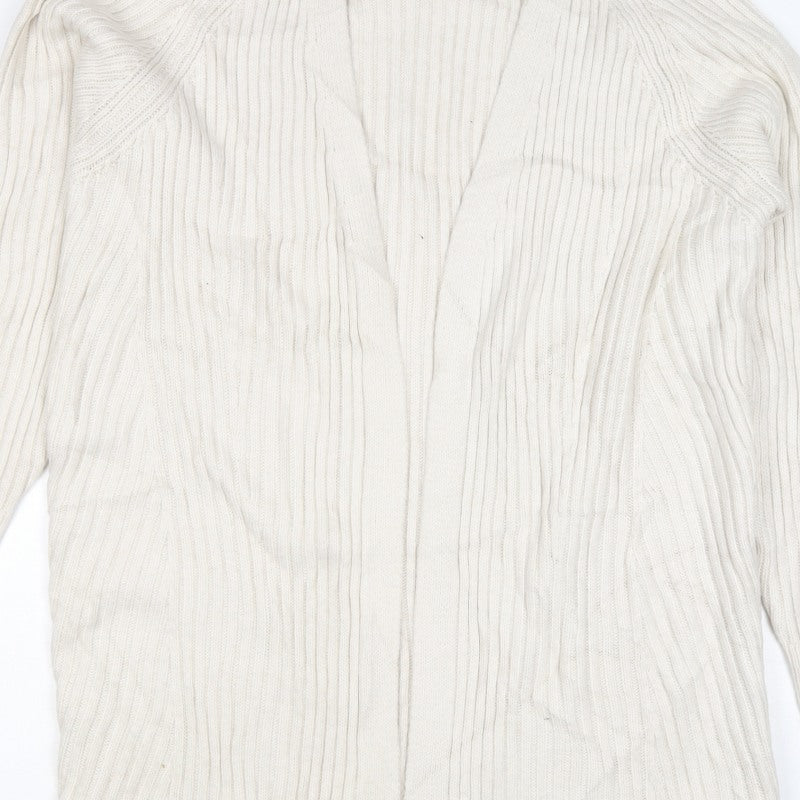 Marks & Spencer Women Ivory XL Open Rib Knit Longline Cardigan