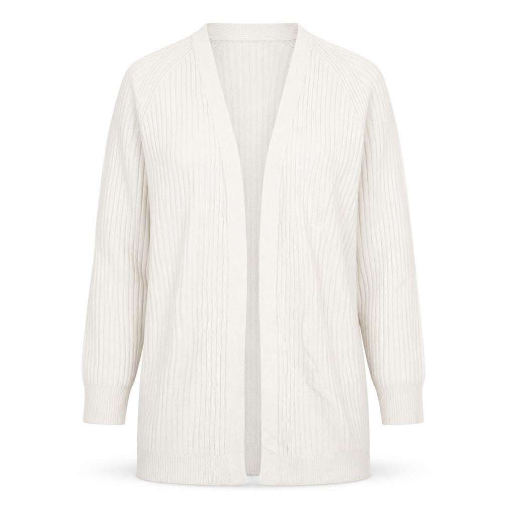 Marks & Spencer Women Ivory XL Open Rib Knit Longline Cardigan