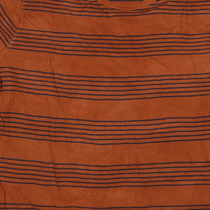 Gap Unisex Brown Navy Striped Cotton Knit Crew Neck Jumper XL