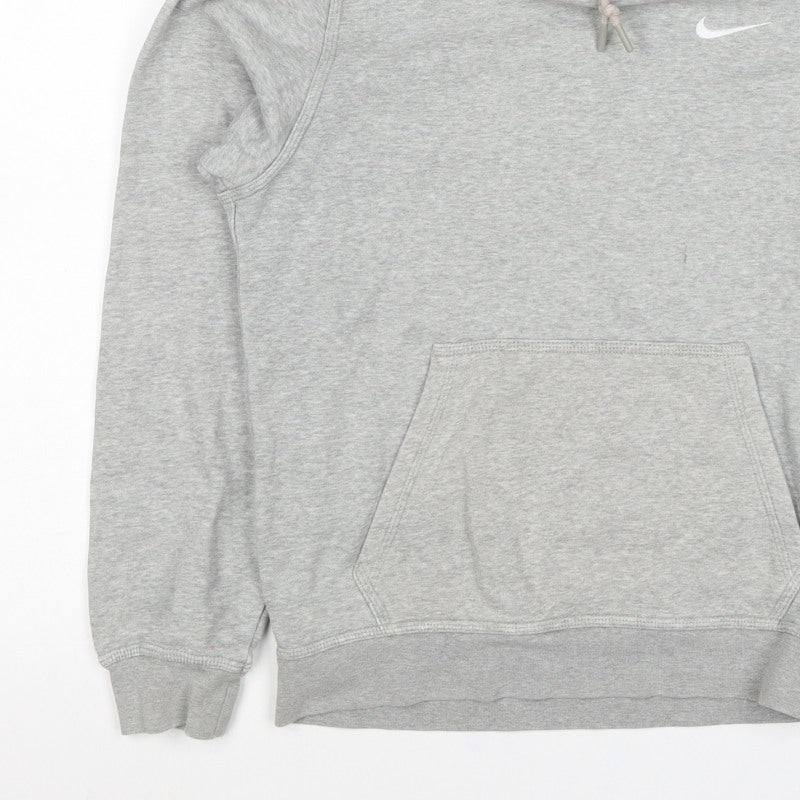 Nike Men’s Grey Small Pullover Hoodie Logo Hooded Fleece Sports