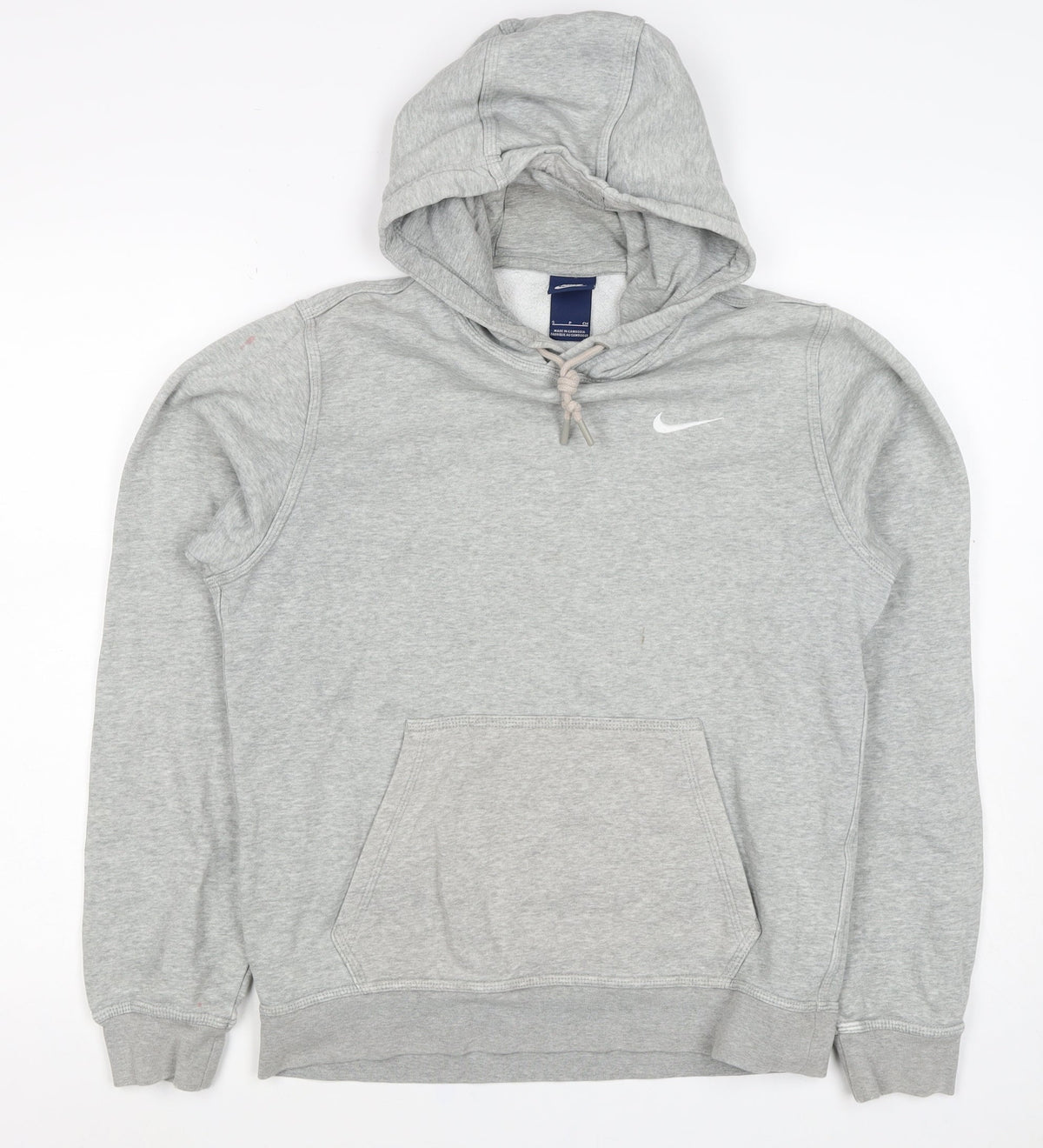 Nike Men’s Grey Small Pullover Hoodie Logo Hooded Fleece Sports