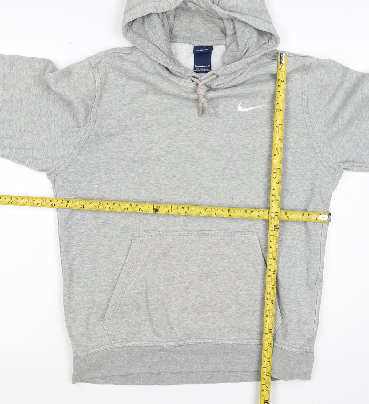 Nike Men’s Grey Small Pullover Hoodie Logo Hooded Fleece Sports