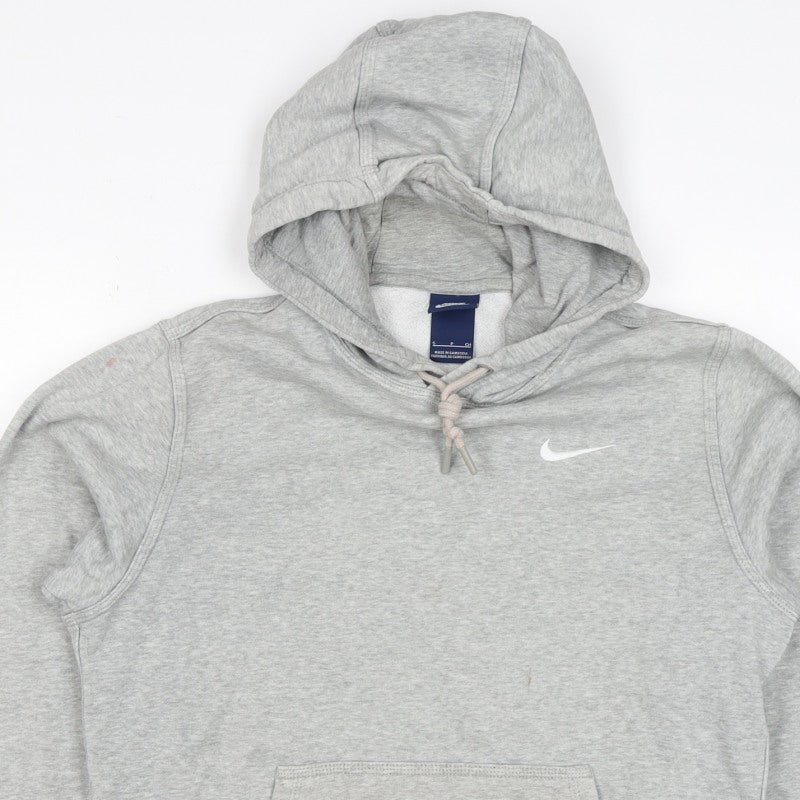 Nike Men’s Grey Small Pullover Hoodie Logo Hooded Fleece Sports