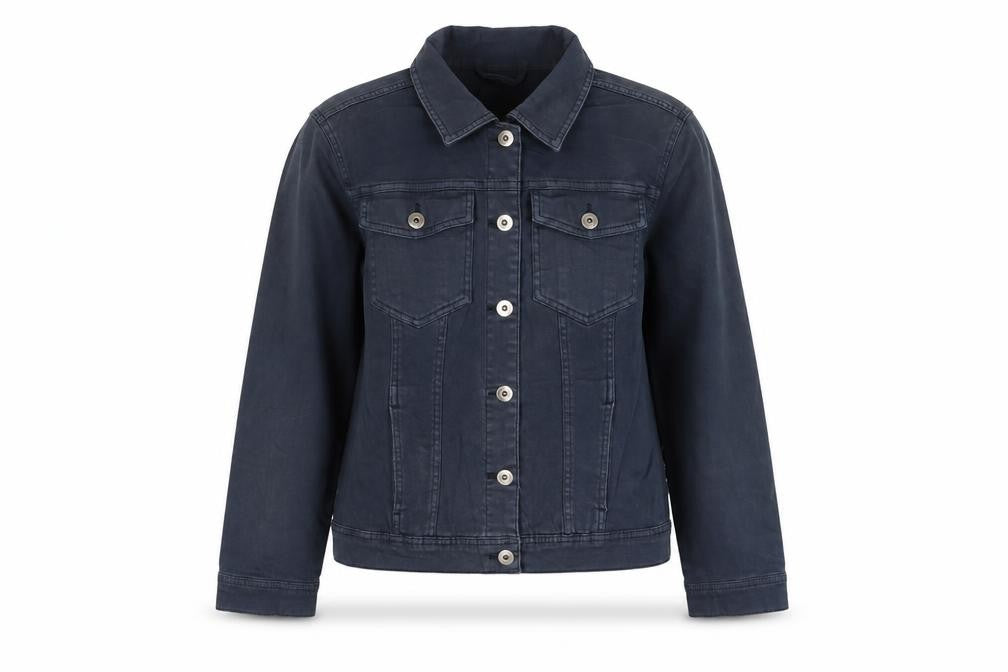 Amara Reya Women’s Blue UK 12 Denim Basic Jacket Collared Snap Front