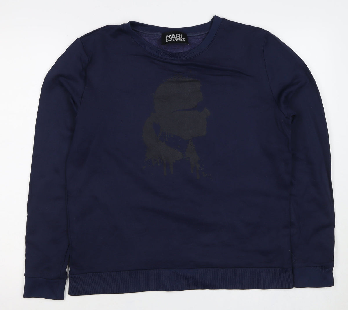 Karl Lagerfeld Men’s Blue M Logo Graphic Crew Neck Pullover Sweatshirt