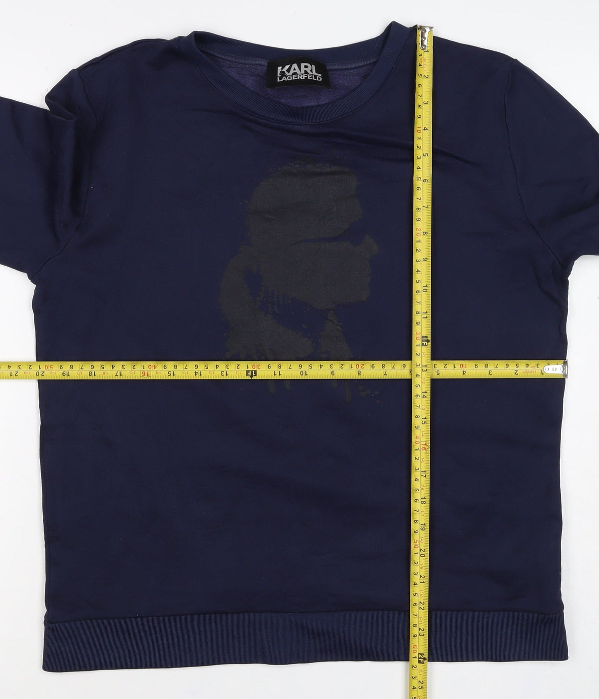 Karl Lagerfeld Men’s Blue M Logo Graphic Crew Neck Pullover Sweatshirt