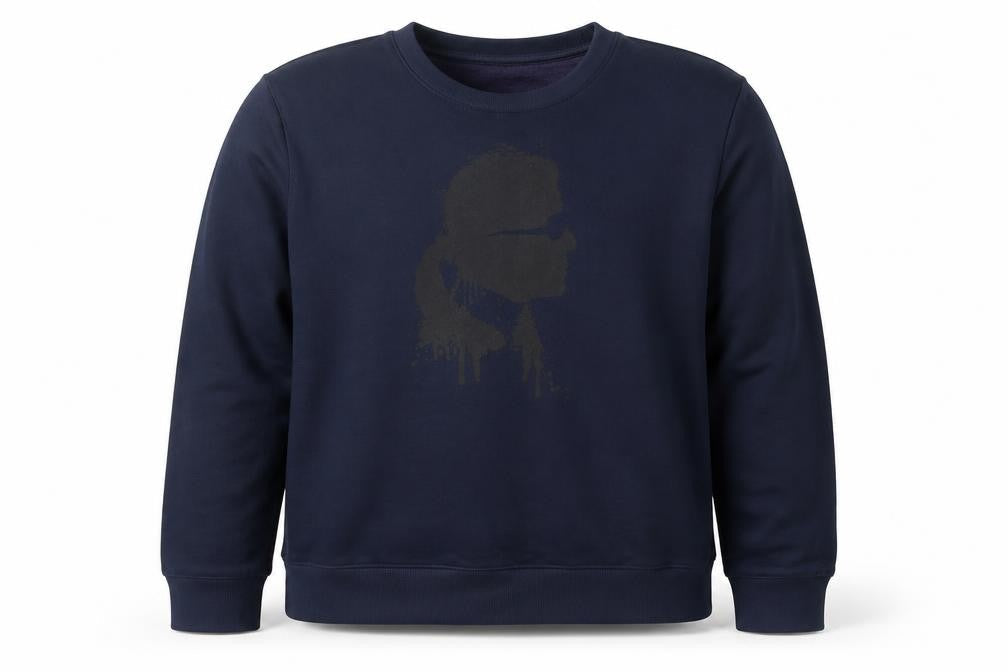 Karl Lagerfeld Men’s Blue M Logo Graphic Crew Neck Pullover Sweatshirt