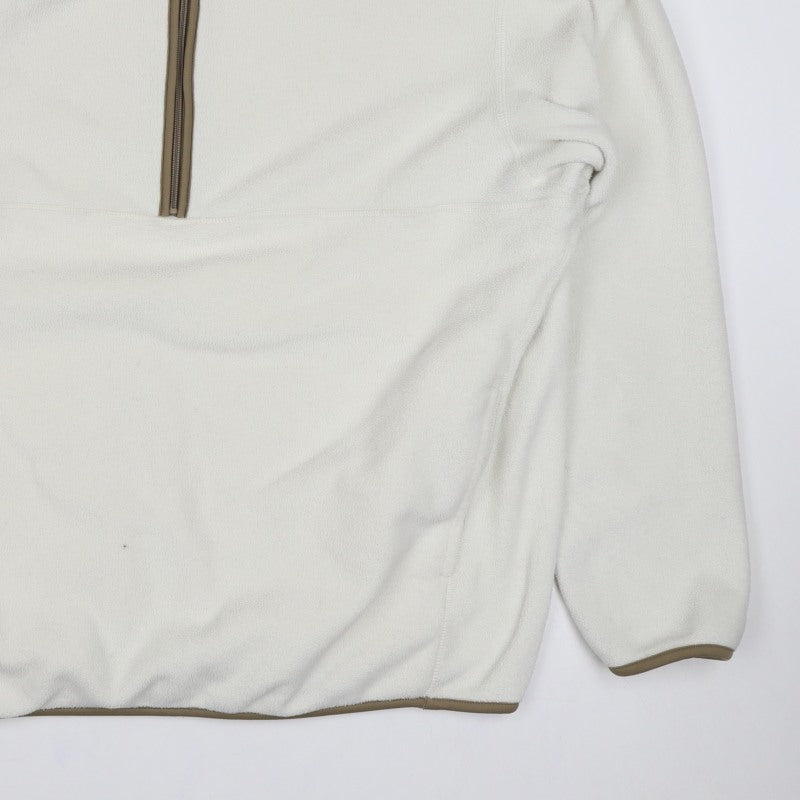 UNIQLO Men’s Ivory XL Quarter Zip Fleece Pullover Sweatshirt Pockets