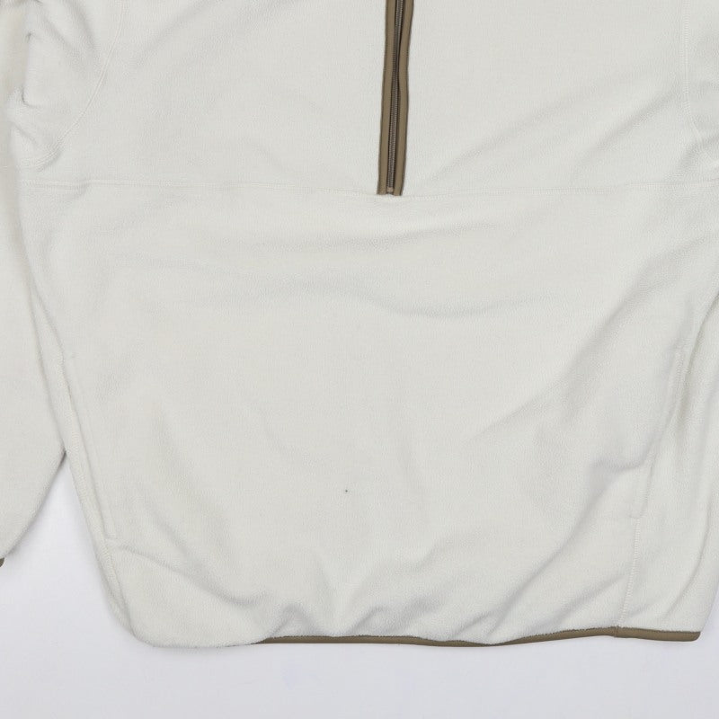 UNIQLO Men’s Ivory XL Quarter Zip Fleece Pullover Sweatshirt Pockets