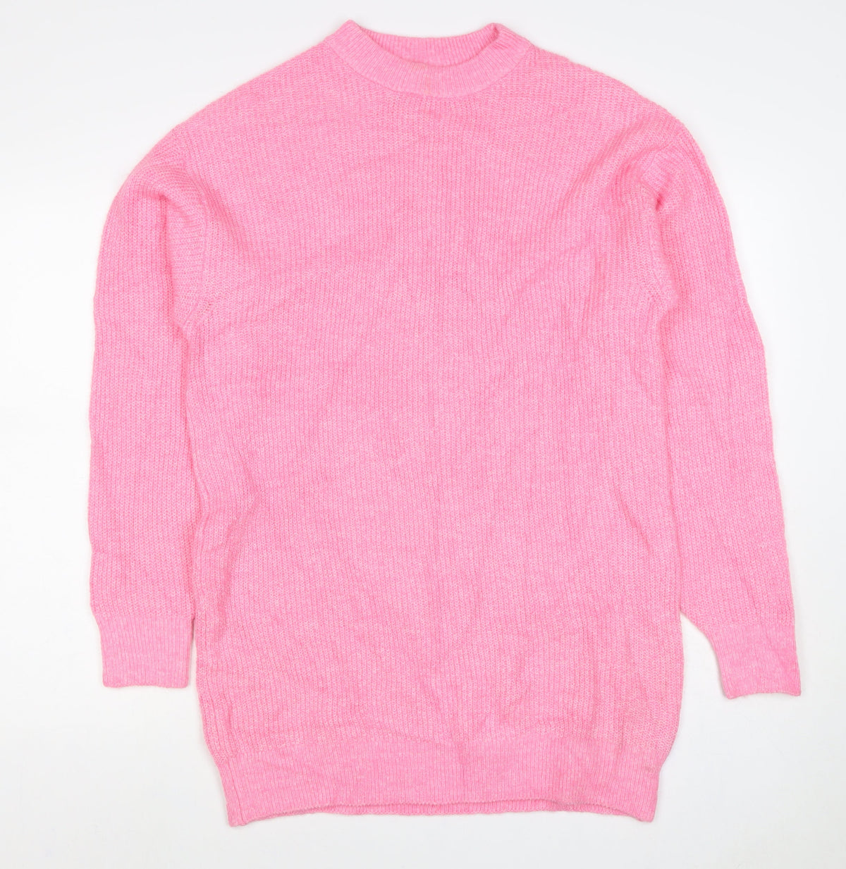 Divided Women’s Pink S Oversized Mock Neck Knit Tunic Jumper